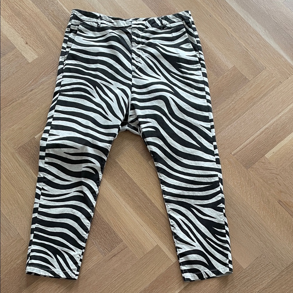 Nili Lotan Black and White Zebra Print Pants